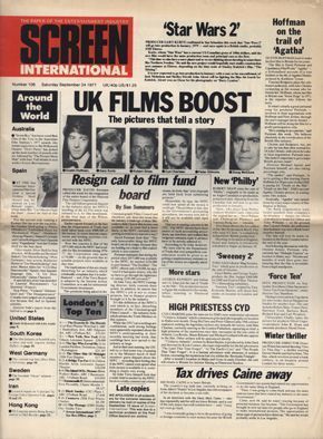 SCREEN INTERNATIONAL magazine side cover Issue 106  1977