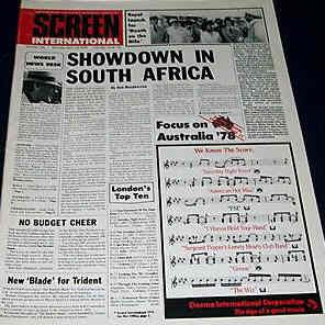 SCREEN INTERNATIONAL magazine side cover April 1978