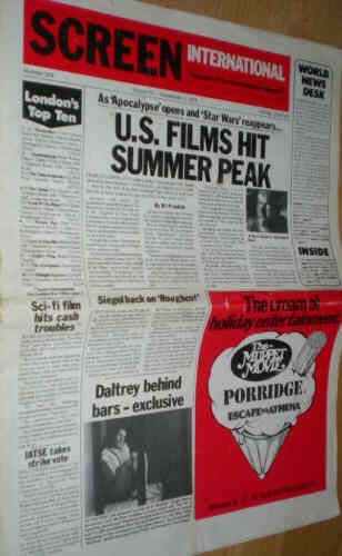 SCREEN INTERNATIONAL magazine side cover 25 August 1979