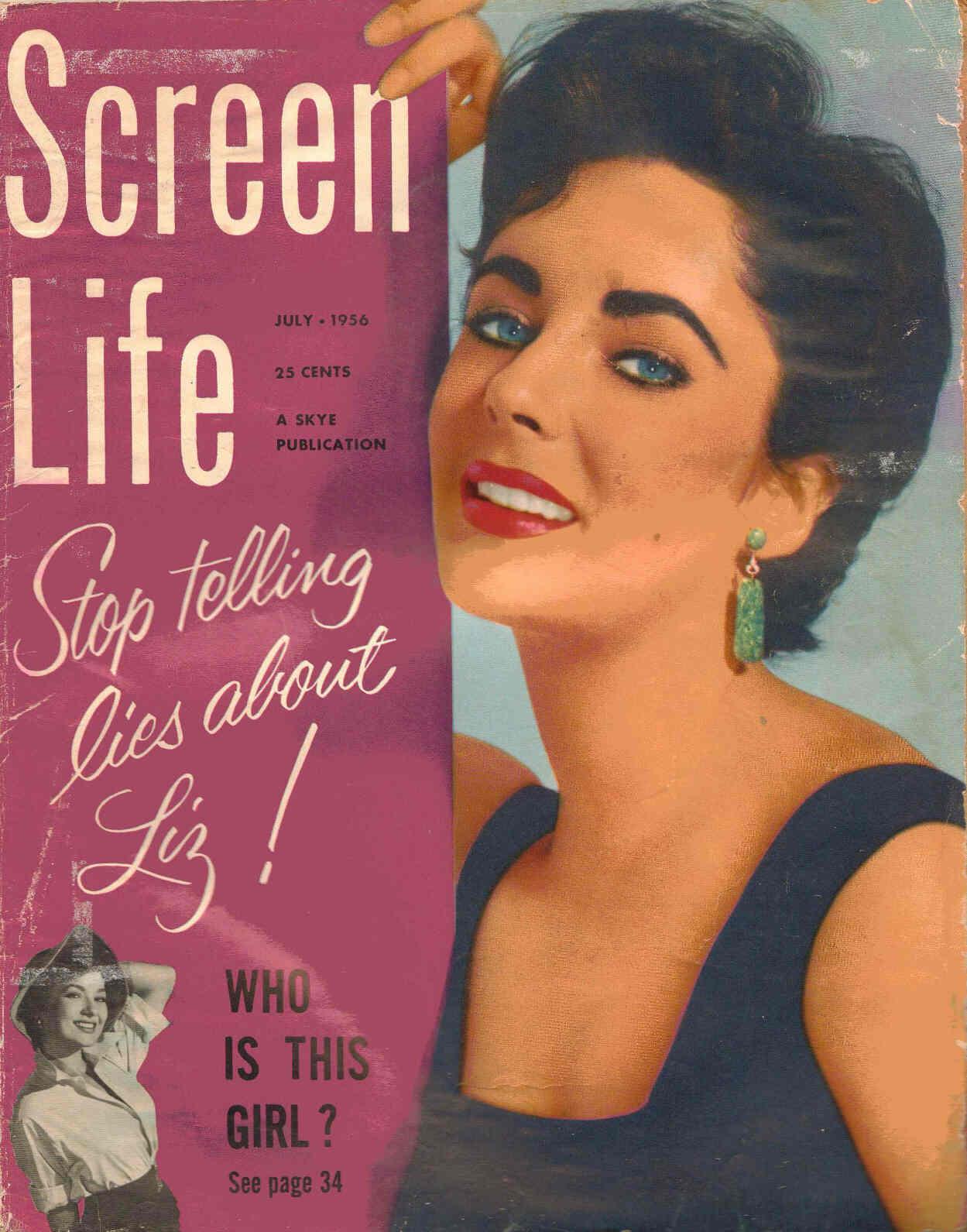 SCREEN LIFE magazine side cover July 1956