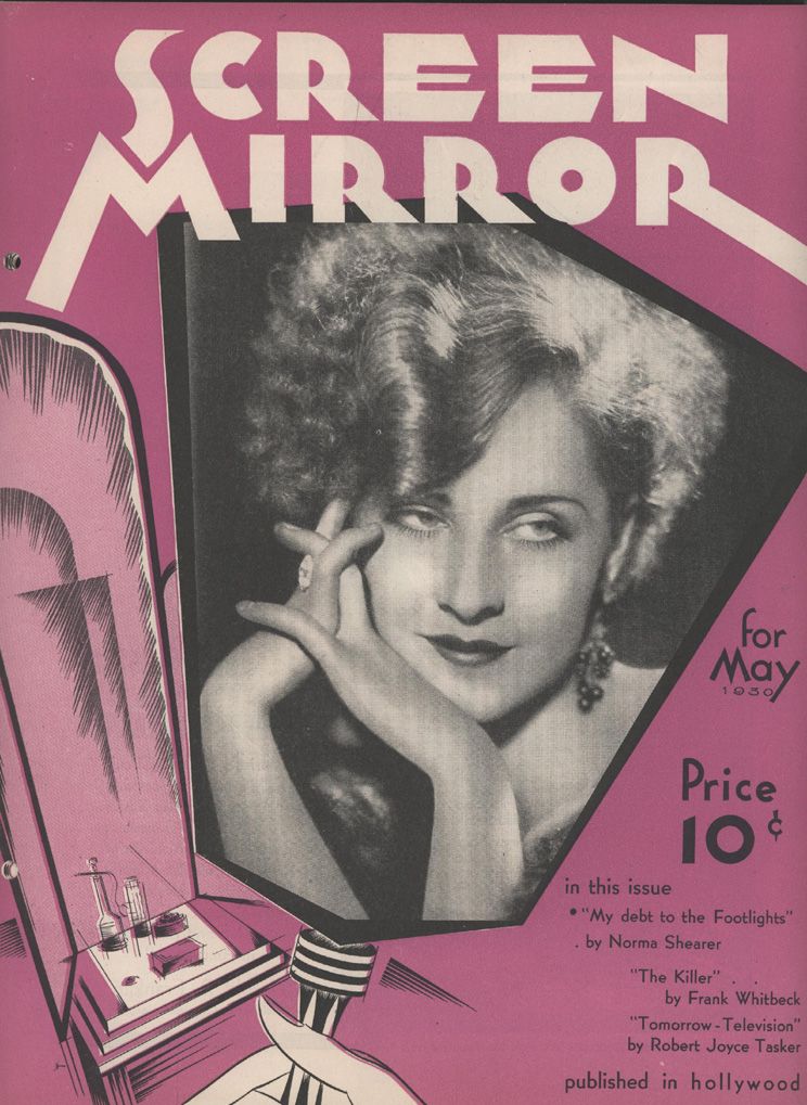 SCREEN MIRROR magazine side cover Issue 1  Vol 1 No  1 May 1930