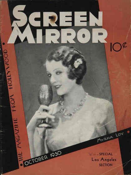 SCREEN MIRROR magazine side cover Issue 6  Vol 1 No  6 October 1930