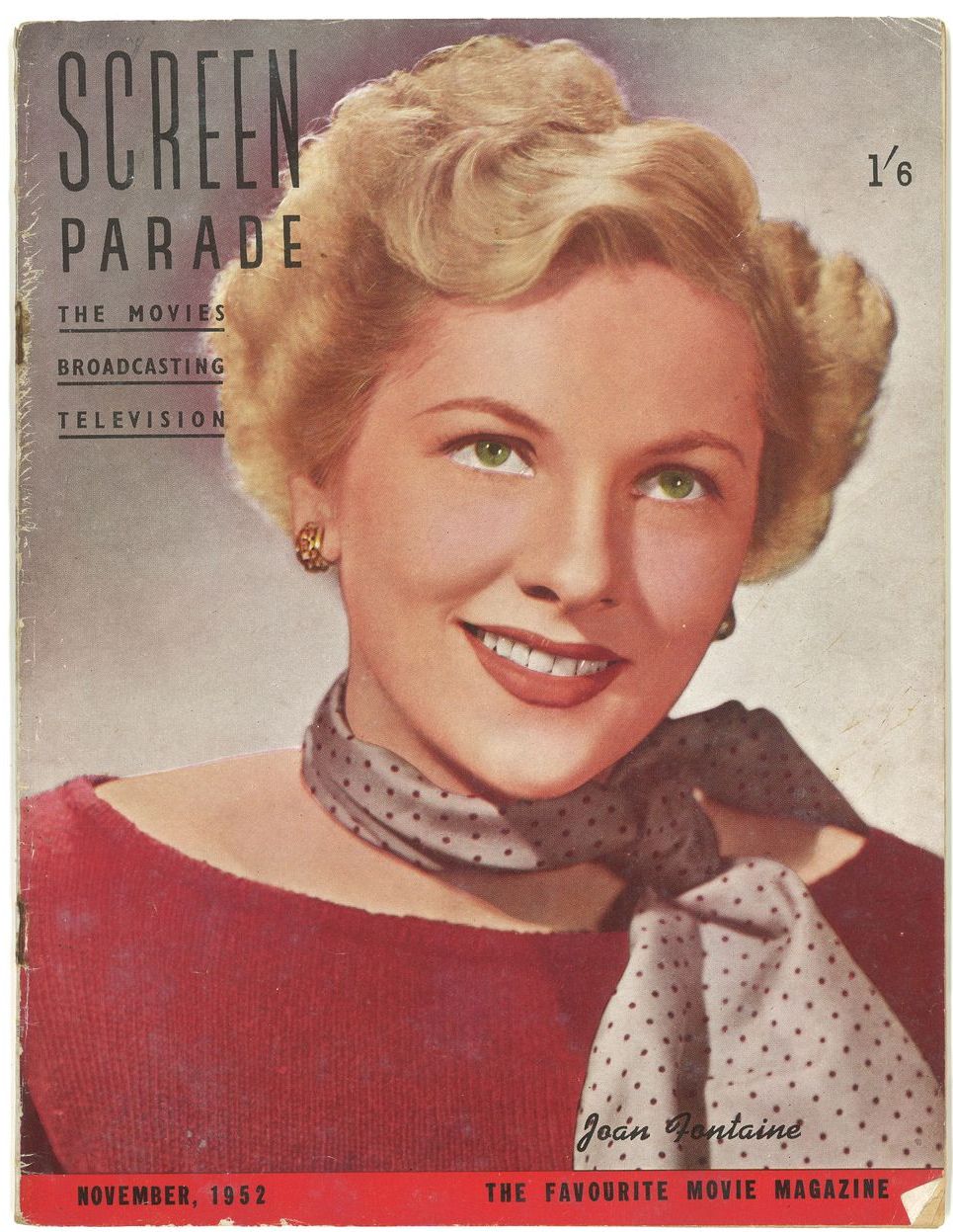 SCREEN PARADE magazine side cover November 1952