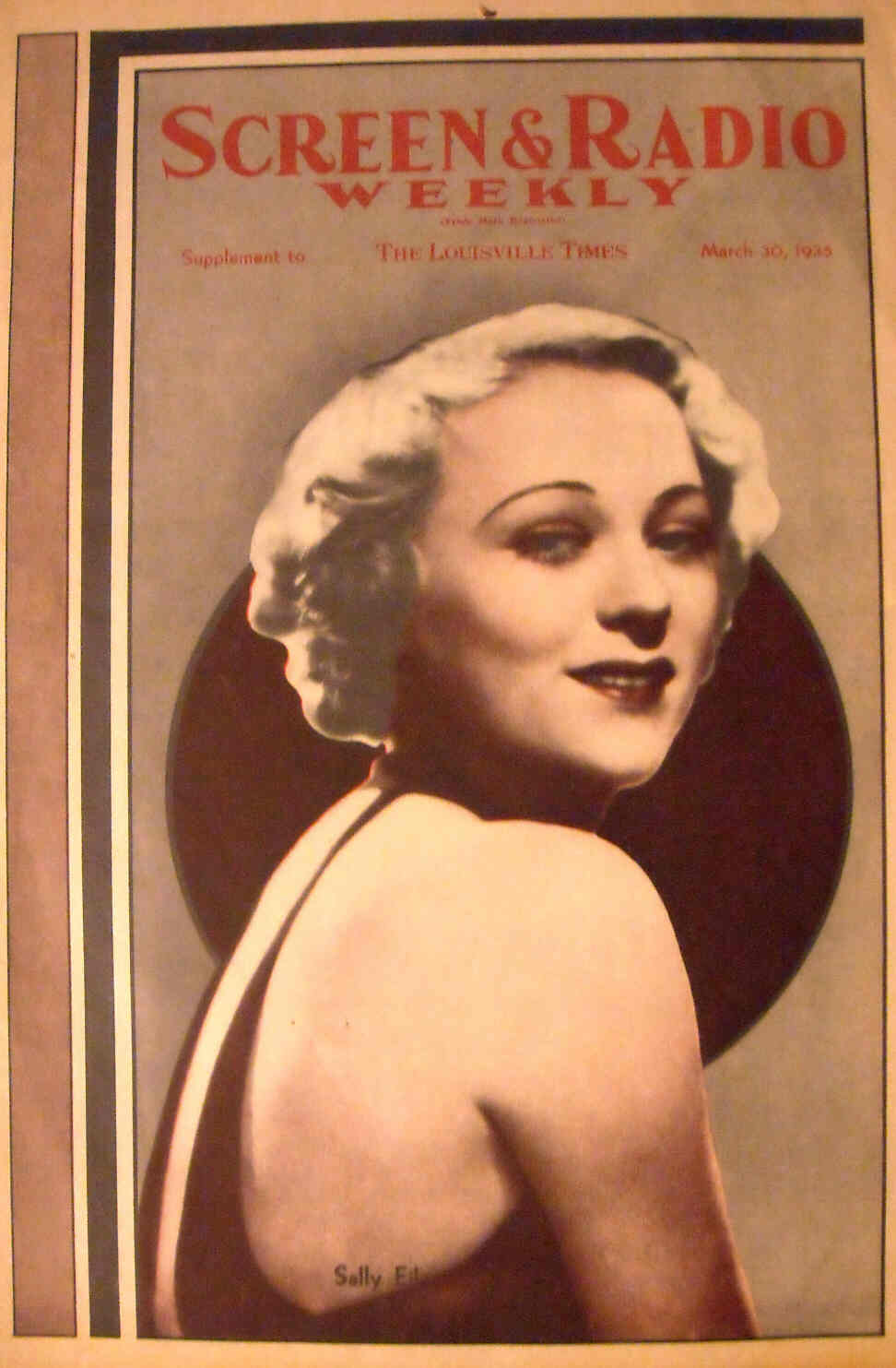 SCREEN AND RADIO WEEKLY magazine side cover 30 March 1935