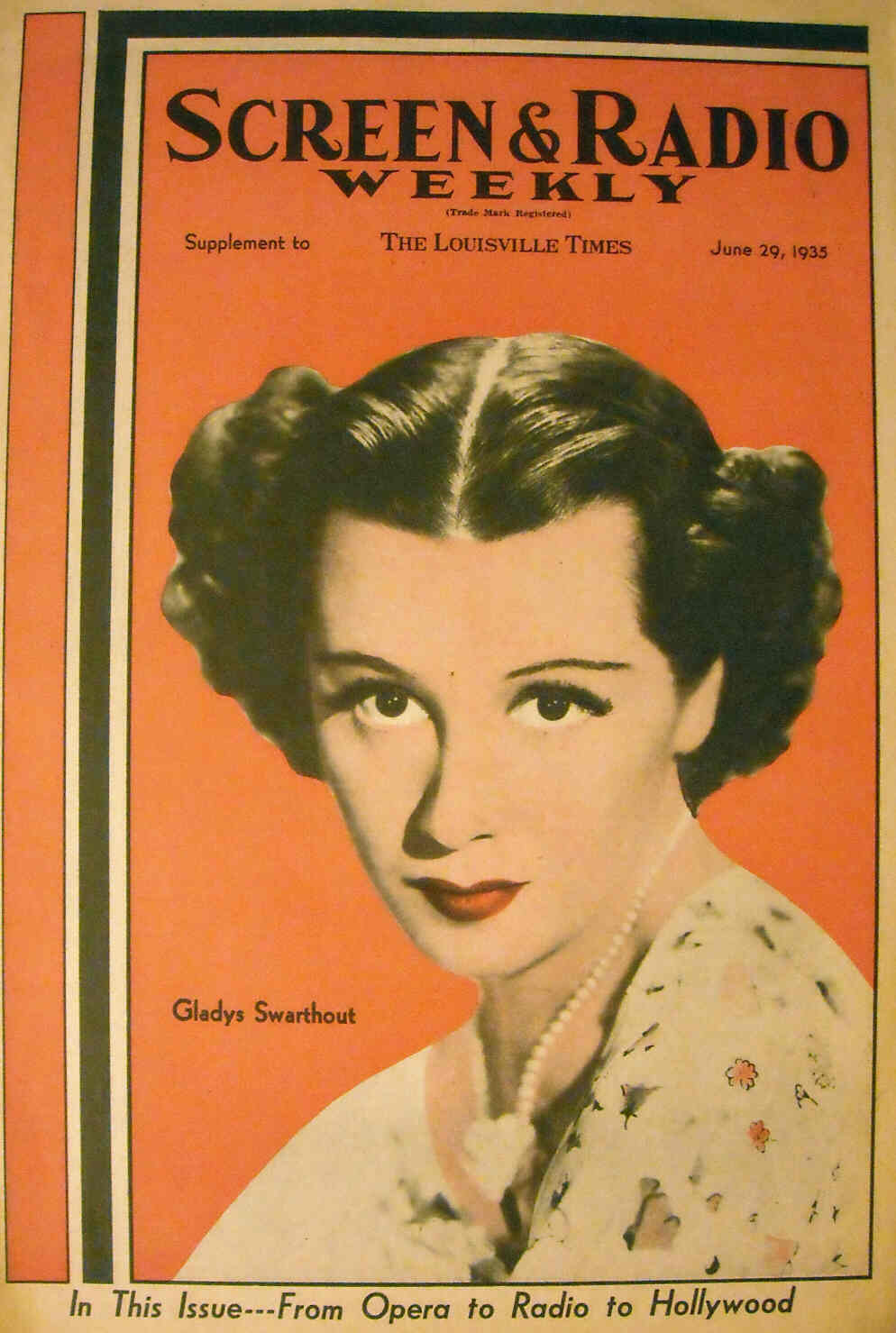 SCREEN AND RADIO WEEKLY magazine side cover 29 June 1935