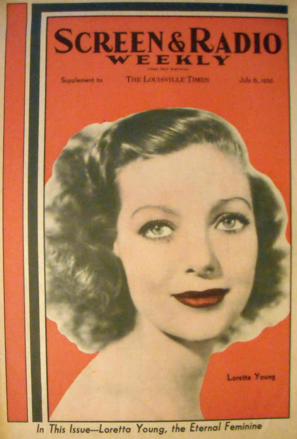 SCREEN AND RADIO WEEKLY magazine side cover 6 July 1935