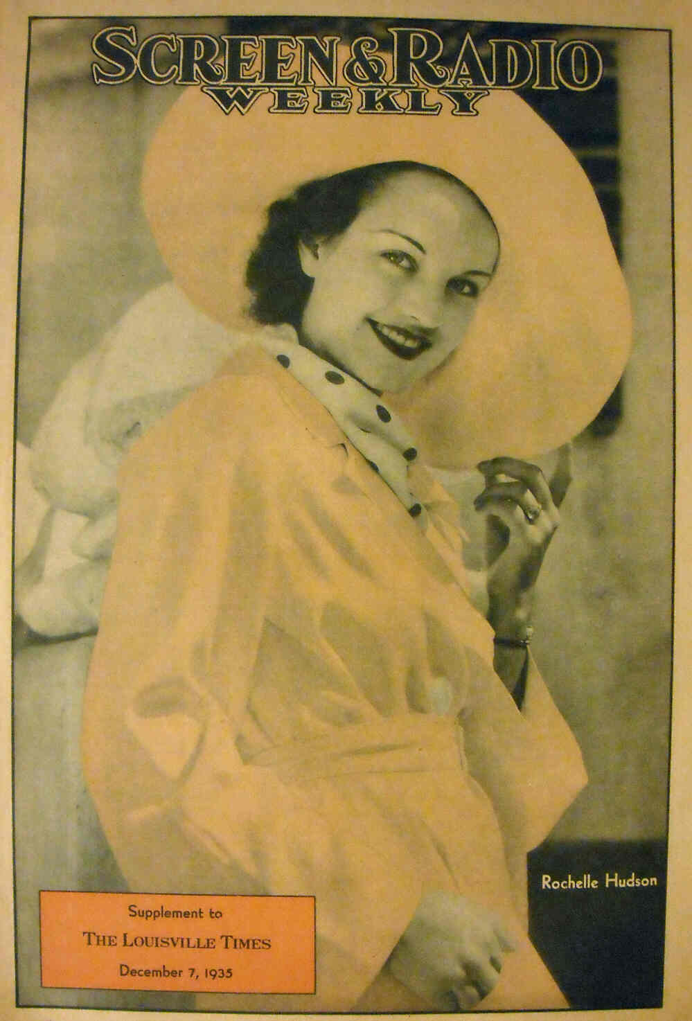 SCREEN AND RADIO WEEKLY magazine side cover 7 December 1935