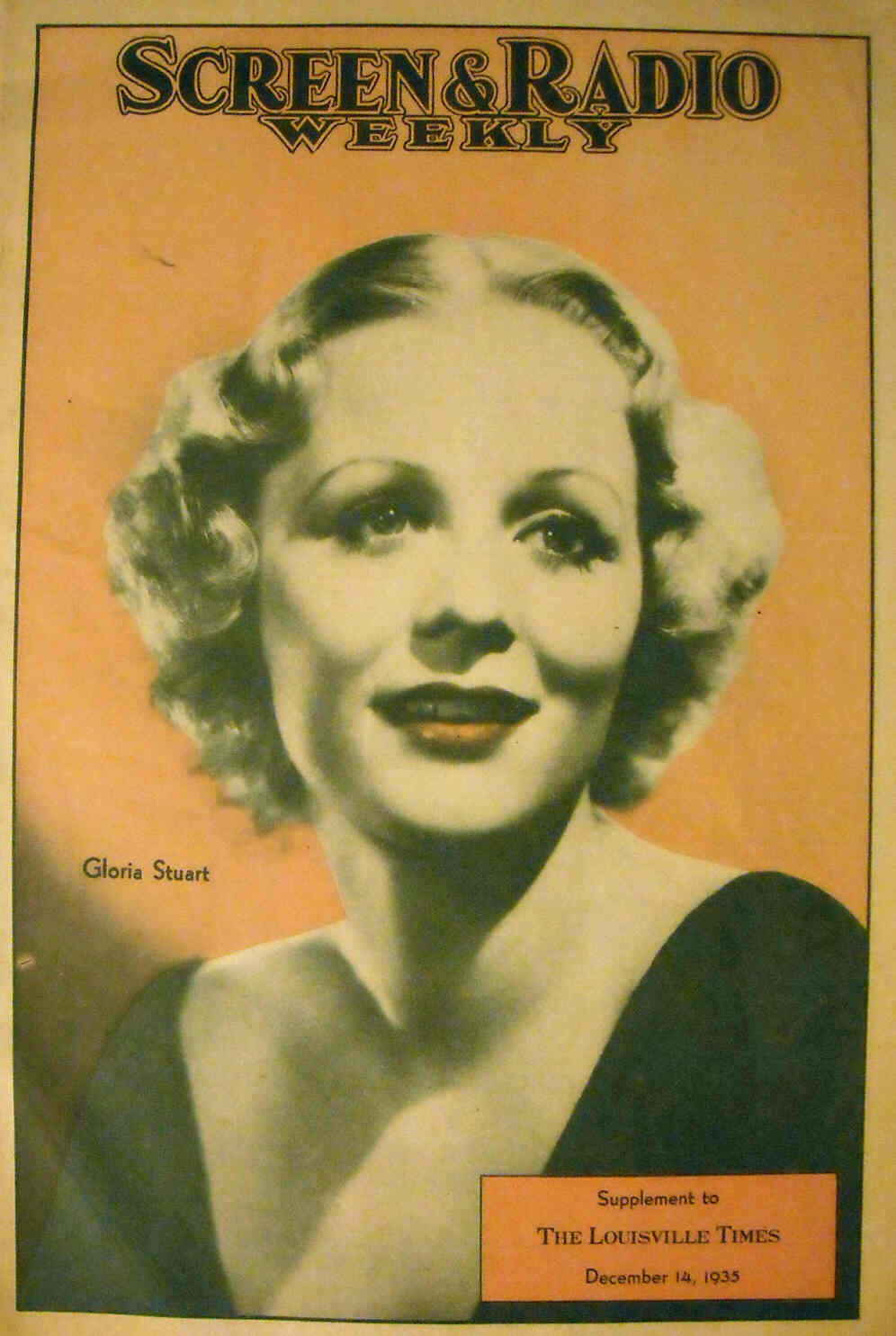 SCREEN AND RADIO WEEKLY magazine side cover 14 December 1935