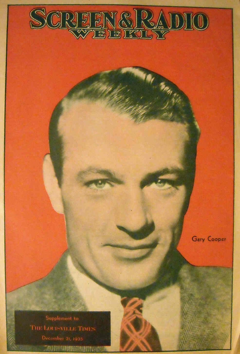 SCREEN AND RADIO WEEKLY magazine side cover 21 December 1935