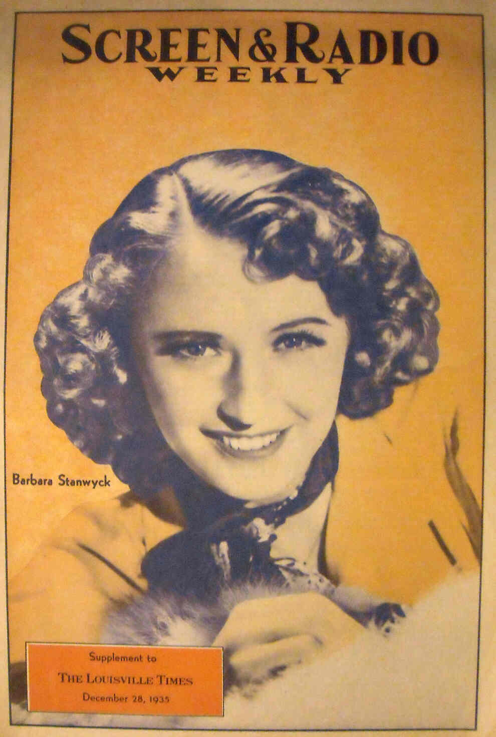 SCREEN AND RADIO WEEKLY magazine side cover 28 December 1935