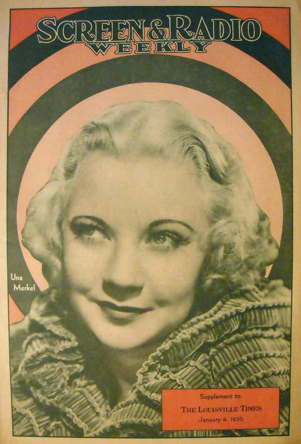 SCREEN AND RADIO WEEKLY magazine side cover 4 January 1936