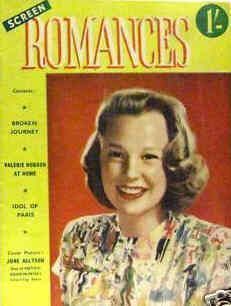 SCREEN ROMANCES (UK) magazine side cover  