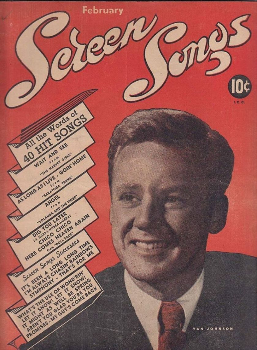 SCREEN SONGS magazine side cover  Vol 1 # 2 February 1946