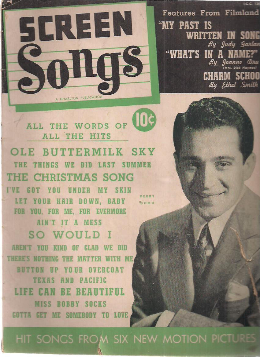 SCREEN SONGS magazine side cover  Vol 1 # 12 December 1946