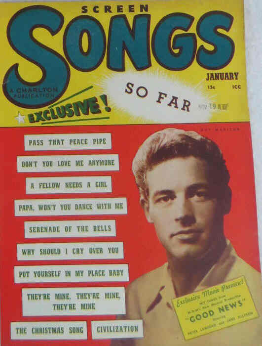SCREEN SONGS magazine side cover  Vol 3 # 1 January 1948