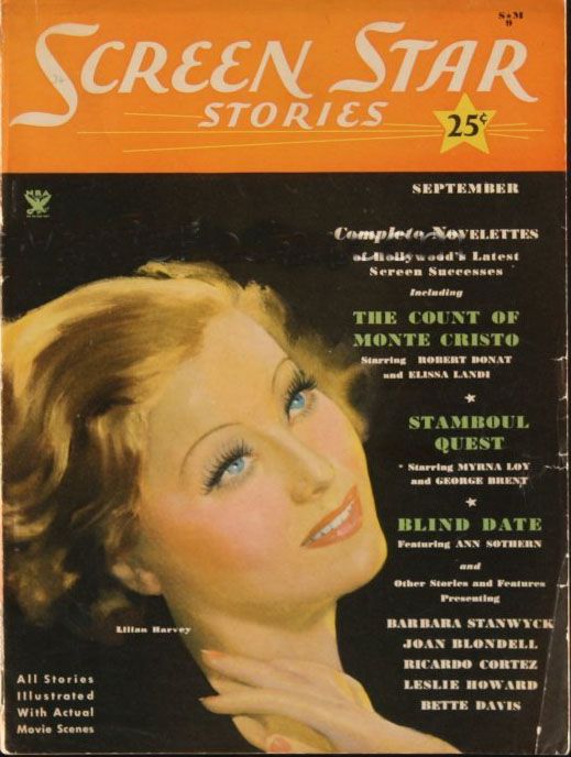 SCREEN STAR STORIES magazine side cover September 1934