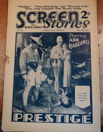 SCREEN STORIES (UK-30s) magazine side cover 16 July 1932
