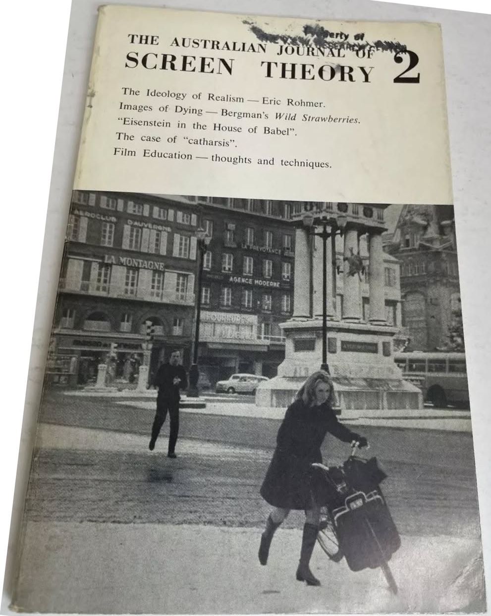 AUSTRALIAN JOURNAL OF SCREEN THEORY magazine side cover Issue 2  1977
