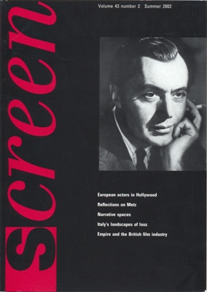 SCREEN (UK) magazine side cover Vol 43 # 2 - Summer 2002