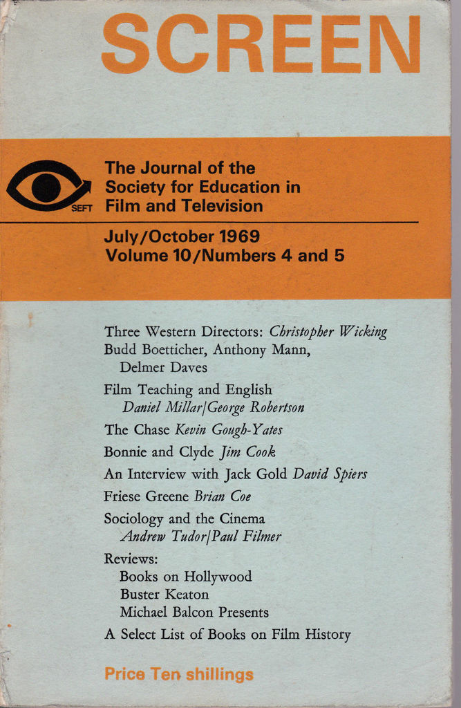 SCREEN (UK) magazine side cover  Vol 10 # 4/5 July-October 1969