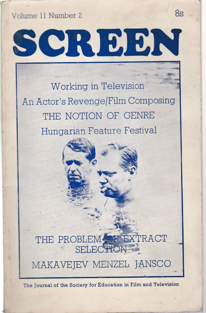 SCREEN (UK) magazine side cover  Vol 11 # 2 March/April 1970