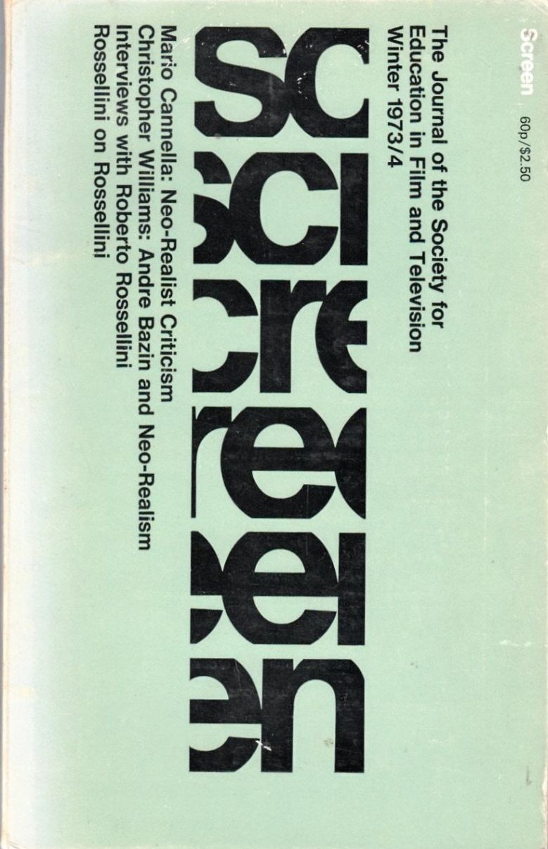 SCREEN (UK) magazine side cover  Vol 14 # 4 Winter 1973