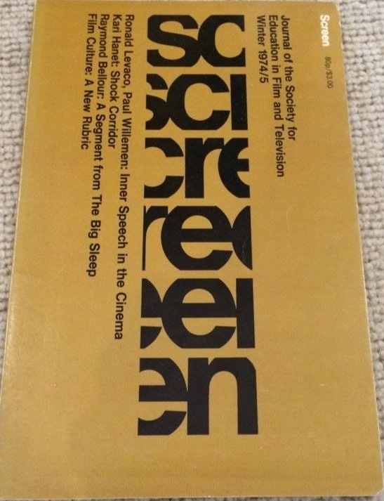 SCREEN (UK) magazine side cover  Vol 15 # 4 Winter 1974