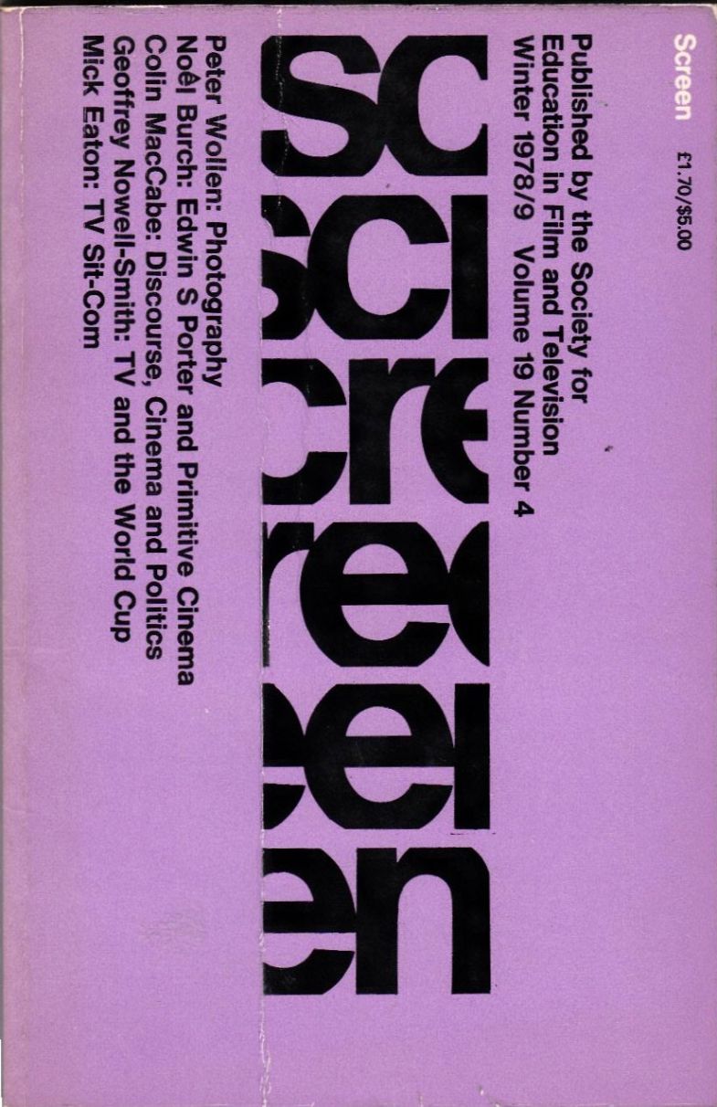 SCREEN (UK) magazine cover  Vol 19 # 4 Winter 1978