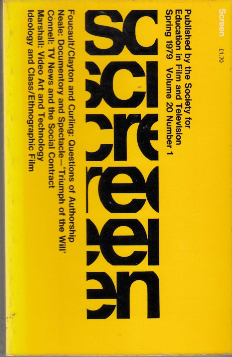 SCREEN (UK) magazine side cover  Vol 20 # 1 Spring 1979