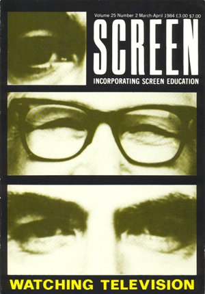 SCREEN (UK) magazine side cover Vol 25 # 2 - March/April 1984