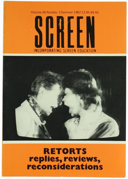 SCREEN (UK) magazine side cover  Vol 28 # 3 Summer 1987