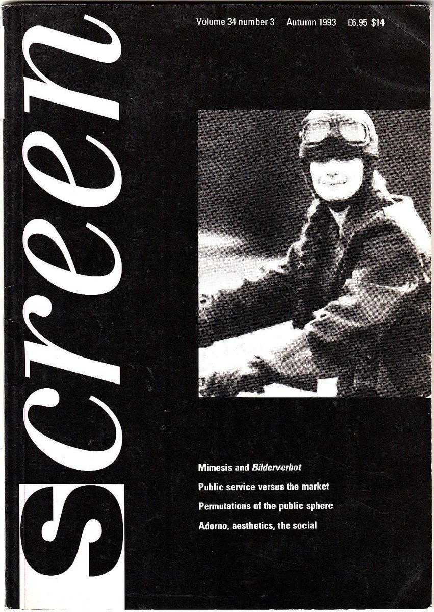 SCREEN (UK) magazine side cover  Vol 34 # 3 Autumn 1993