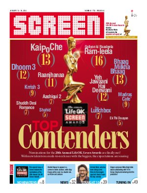 SCREEN WEEKLY (India) magazine side cover 10 January 2014