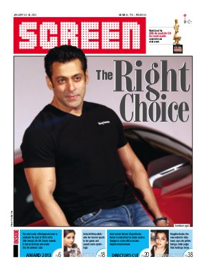 SCREEN WEEKLY (India) magazine side cover 24 January 2014