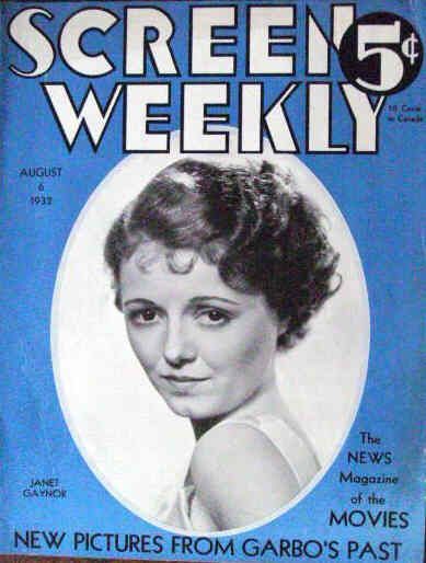 SCREEN WEEKLY magazine side cover 6 August 1932