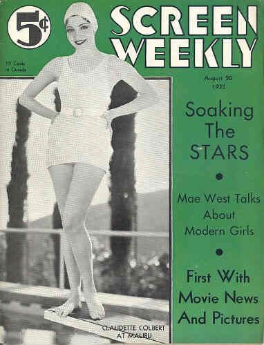 SCREEN WEEKLY magazine side cover 20 August 1932