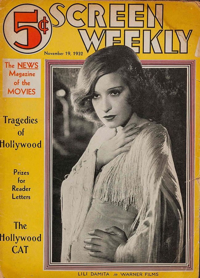 SCREEN WEEKLY magazine side cover 19 November 1932