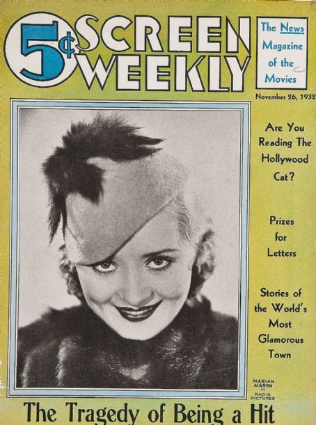 SCREEN WEEKLY magazine side cover 26 November 1932