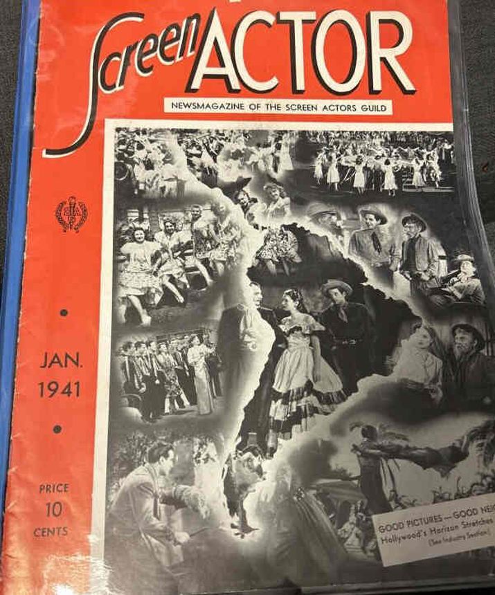 SCREEN ACTOR magazine side cover  January 1941