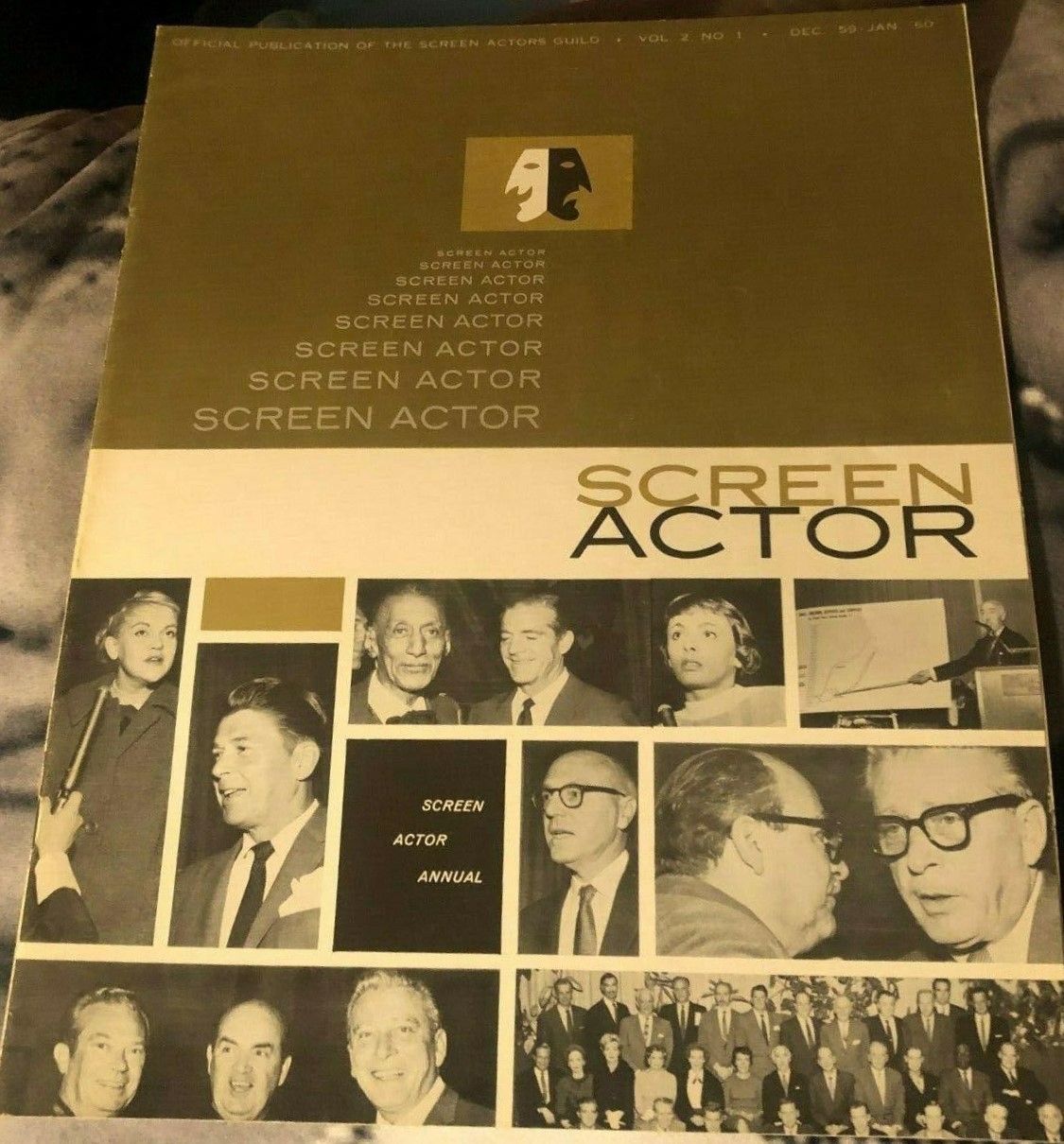 SCREEN ACTOR magazine side cover  Vol 2 No  1  December 1959/ January 1960 