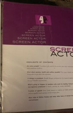 SCREEN ACTOR magazine side cover  Vol 2 No  5  June/July 1960