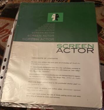 SCREEN ACTOR magazine side cover  Vol 2 No  6  August/September 1960