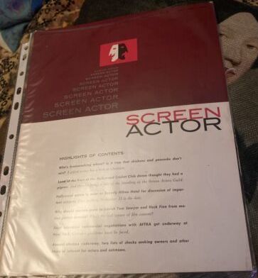 SCREEN ACTOR magazine side cover  Vol 2 No  7  October/November 1960