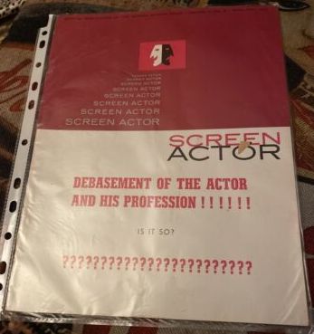 SCREEN ACTOR magazine side cover  Vol 3 No  3  April/May 1961