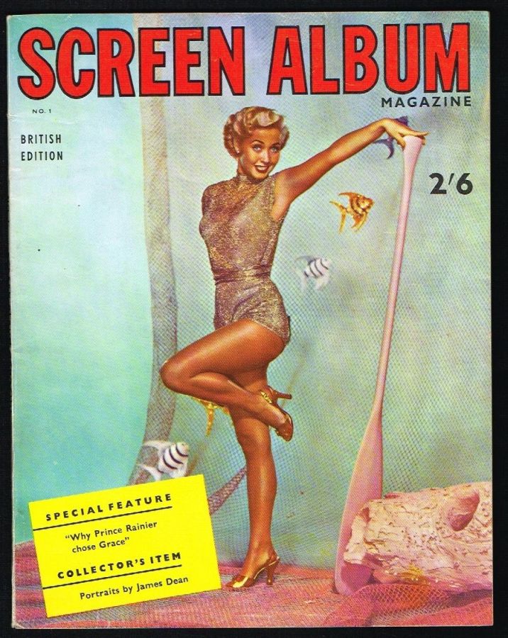 SCREEN ALBUM (UK) magazine side cover Issue 1  1955