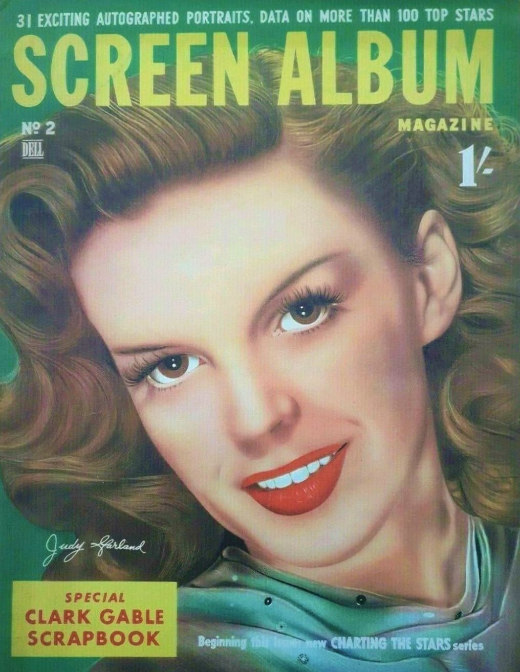 SCREEN ALBUM (UK) magazine side cover Issue 2  1955