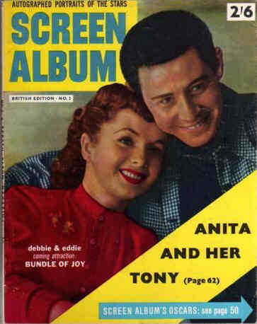 SCREEN ALBUM (UK) magazine side cover Issue 3  1955