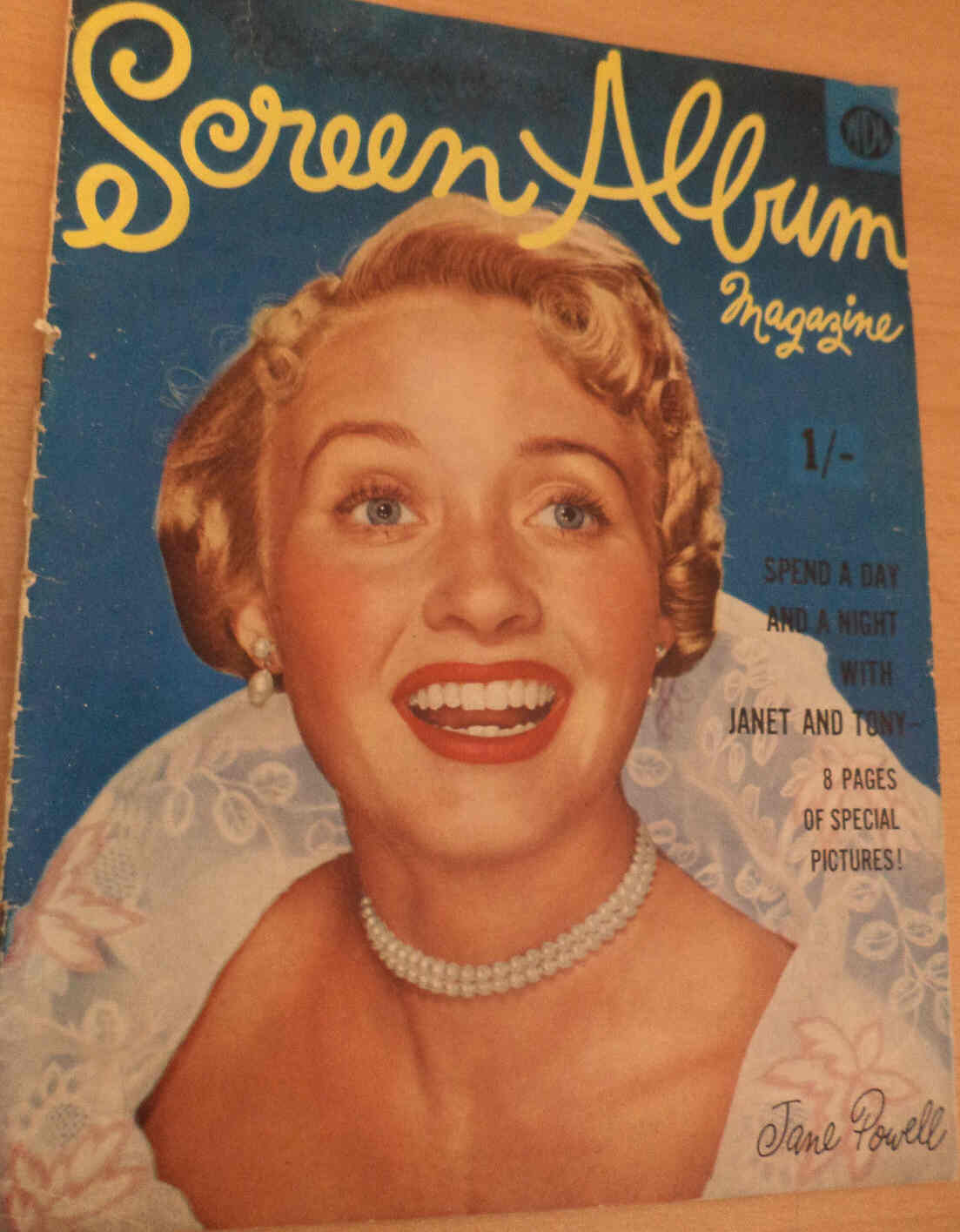 SCREEN ALBUM (UK) magazine side cover Issue 8  1955