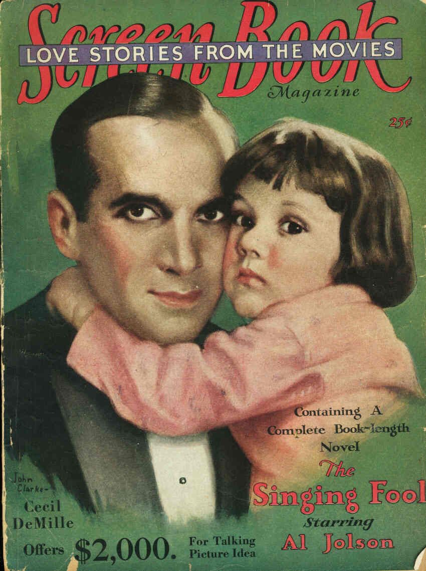SCREEN BOOK magazine side cover December 1928