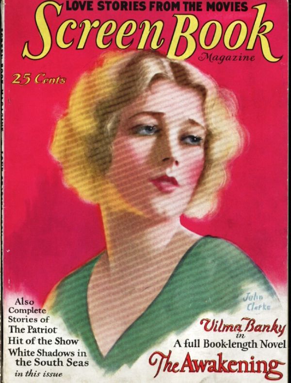 SCREEN BOOK magazine side cover January 1929